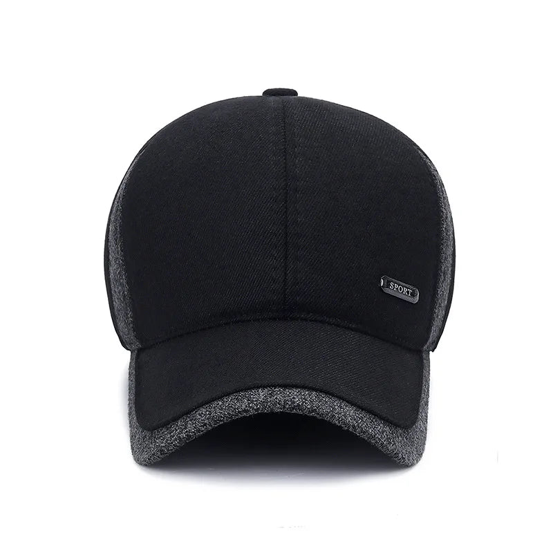 Waterproof Sports Cap Comfortable Adjustable Lined Earflap Cap Lightweight Winter Hat for Casual
