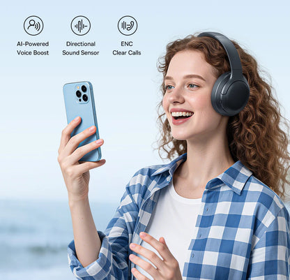 Baseus Wireless Bluetooth 5.3 Over-Ear Headphones – HiFi 40mm Driver, 70H Playtime Foldable Headset with Spatial Audio