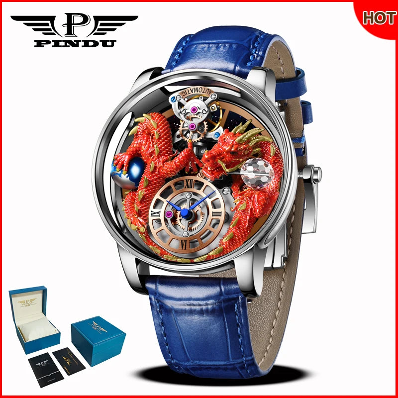 PINDU Design 2025 NEUE Herrenuhr Diamond Tourbillion Top-Marke Luxus Astronomia Quarzuhr für Herren Saphirglas wasserdichte Uhr