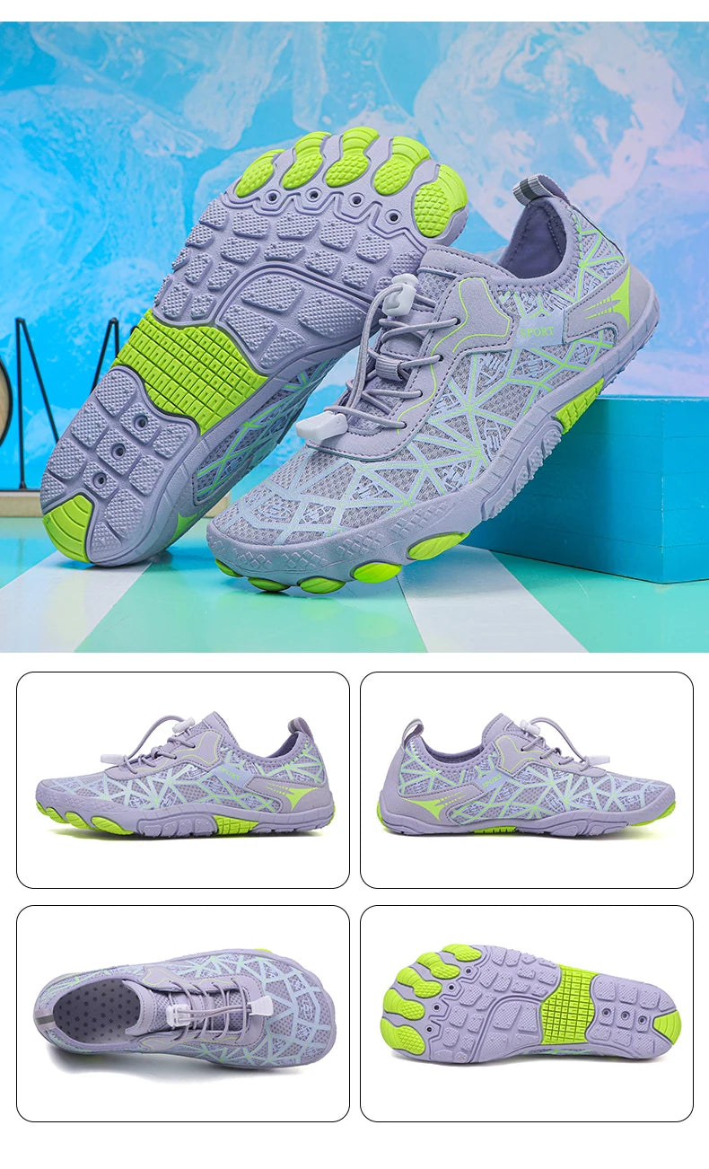 New Barefoot Wading Shoes Men and Women Mesh Quick-Drying Beach Shoes Outdoor Non-Slip Swimming Shoes Unisex Water Sports Shoes