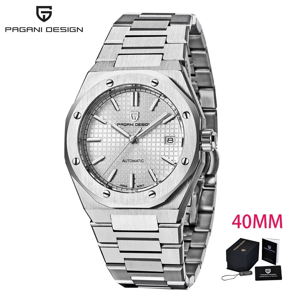 PAGANI DESIGN MIYOTA 8215 Men Automatic Mechanical Watches 40MM Sapphire Stainless Steel Waterproof Luminous Wrist Watch