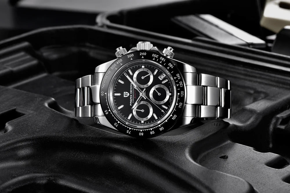 Vyriškas laikrodis „PAGANI DESIGN“ – modelis su spalvotais ciferblatais, prabangus kvarcinis rankinis laikrodis, chronografas su mechanizmu