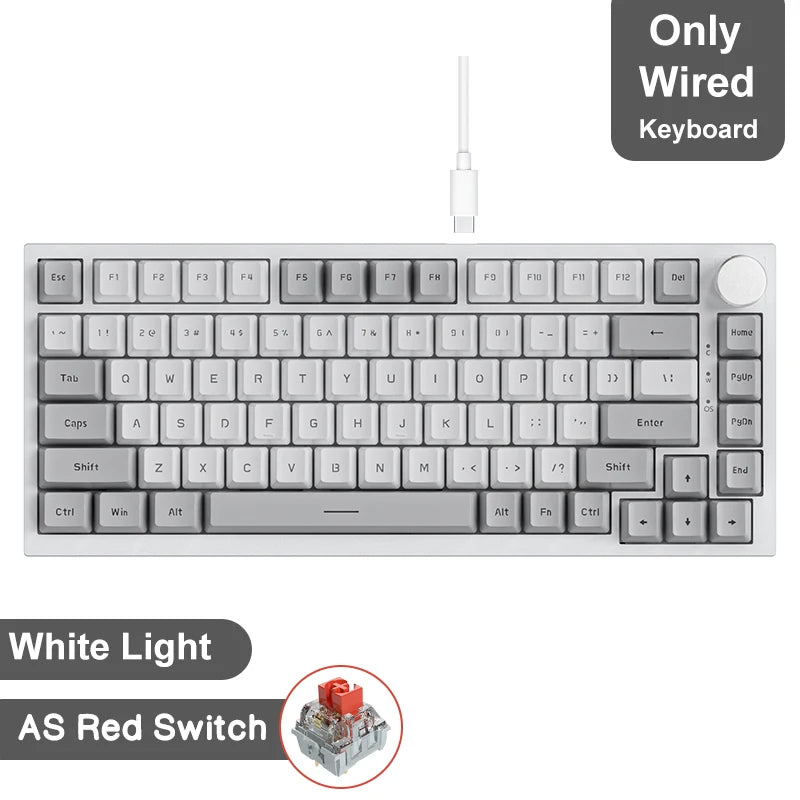AJAZZ AK820 / AK820Pro Gaming Mechanical Keyboard 75% 82 Keys Wired Single Mode/Bluetooth Wireless Gamer Keyboard for Laptop PC