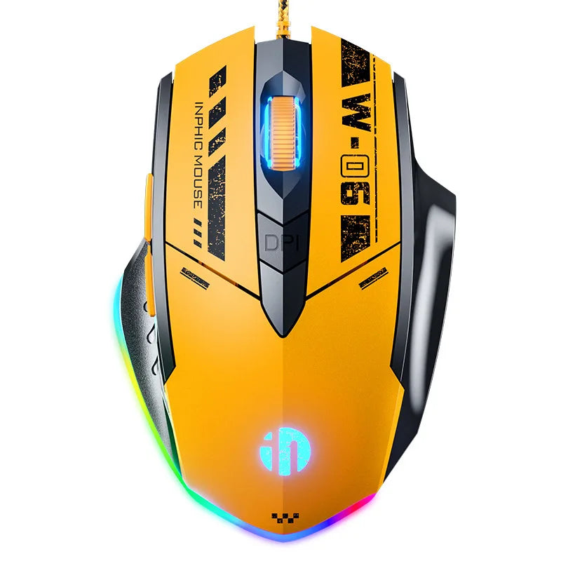 Inphic W1 Wired Mouse Esports Gaming Mouse Macro Programming Definition to Adjust DPI Silent Office Mouse
