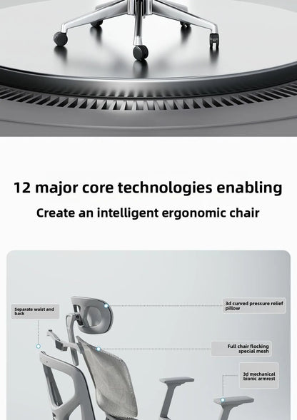 Adjustable Ergonomic Mesh Office Chair, Breathable High Back Computer Desk Chair with 6D Lumbar Support & Retractable Footrest