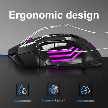 T-WOLF Wired Gaming Mouse 7-Button RGB Backlit Ergonomic Mechanical Mouse for PC Gamer