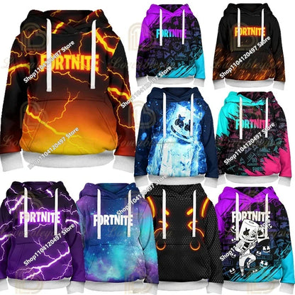 2-14Y Fortnite-sweatshirt voor kinderen met print, hoodie-sweatshirts voor jongens en meisjes, modieus Harajuku-jack, kinderkleding, games-cosplaykostuum