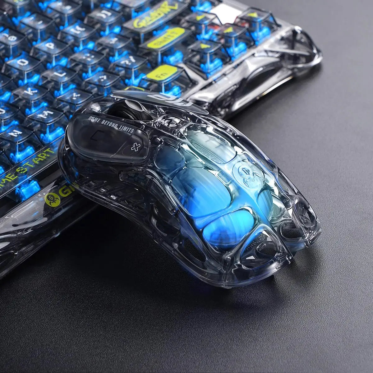 GravaStar Mercury M2 Wireless Gaming Mouse, Lightweight Hollowed-Out Design, 5 Programmable DPI, 26,000 DPI, PAW3395DM Sensor