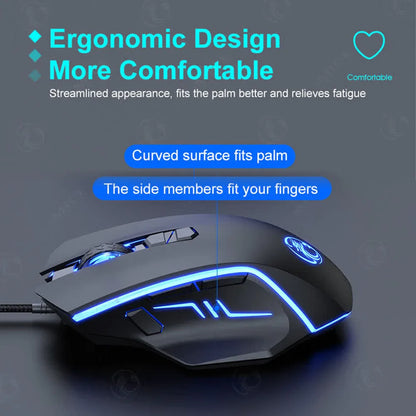 USB Wired Optical Gaming Mouse Ergonomic Mice 7200 DPI Gamer Mice 6 Buttons Gaming Mice for PC Gamer Computer Desktop