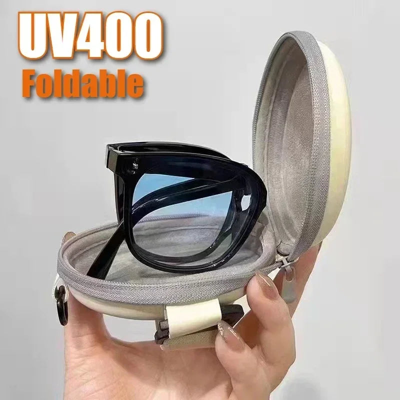 2025 New Foldable Sunglasses Portable Sunscreen UV400 Women Sunglasses Trendy Outdoor Ultra Weight Driving Glasses