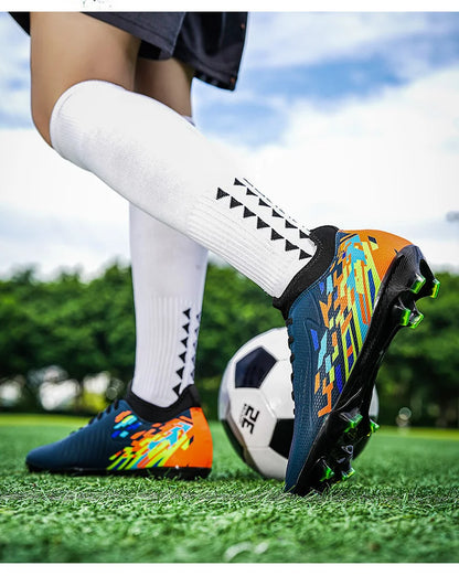 Casual Comfortable Men Sports Shoes Soccer Shoes Men Anti-slip Outdoor Grass Training Breathable Lace-up Football Boots