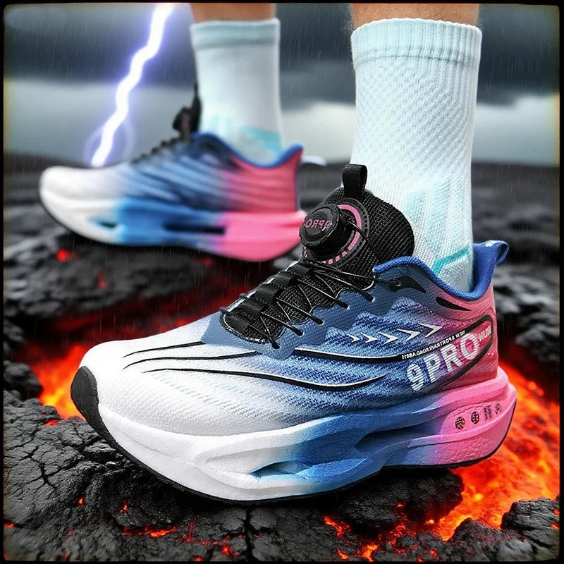 Unisex Performance Carbon Plate Running Shoes Wide Fit Non-Slip Breathable Racing Sports Sneakers for Men Women Workout Marathon