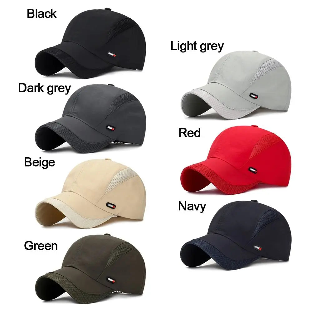 Waterproof Cotton Quick Dry Baseball Cap Snapback Hats Mesh Sun Hat