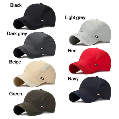 Waterproof Cotton Quick Dry Baseball Cap Snapback Hats Mesh Sun Hat