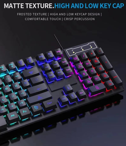 RGB Wired Mechanical Keyboard 104 Keys of Backlit Key Caps Gaming and Office Keyboard For Microsoft Windows and Apple IOS System