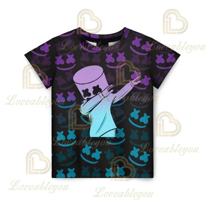 Fortnite T-Shirt für Erwachsene und Kinder, 3D-Digitaldruck, lockere Passform, große Größen, kurzärmeliges Sommer-Tee für Kinder