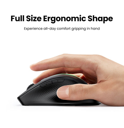 UGREEN Wireless Mouse Bluetooth 5.0 Ergonomic 4000 DPI 6 Mute Buttons For MacBook Computer Tablet Laptop PC 2.4G Mice Mouse