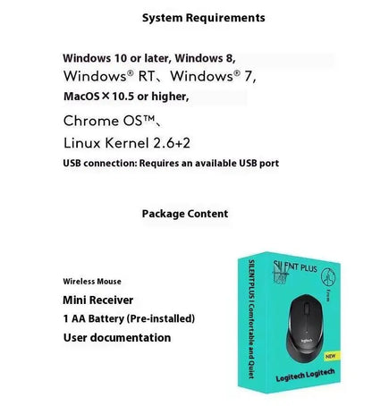 Logitech M330 Professional Office Mouse is compact, quiet, convenient to carry, comfortable to touch, and specifically designed1