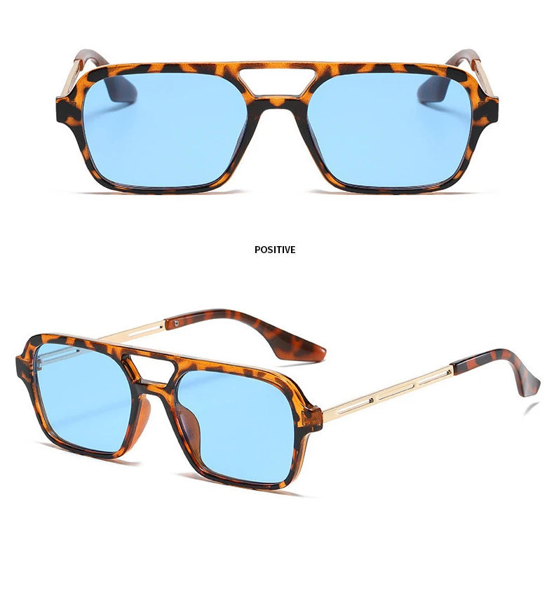 Square Small Frame Double Beam Sunglasses Pilot Retro Sunglasses Instagram Popular Classic Sunglasses 3517