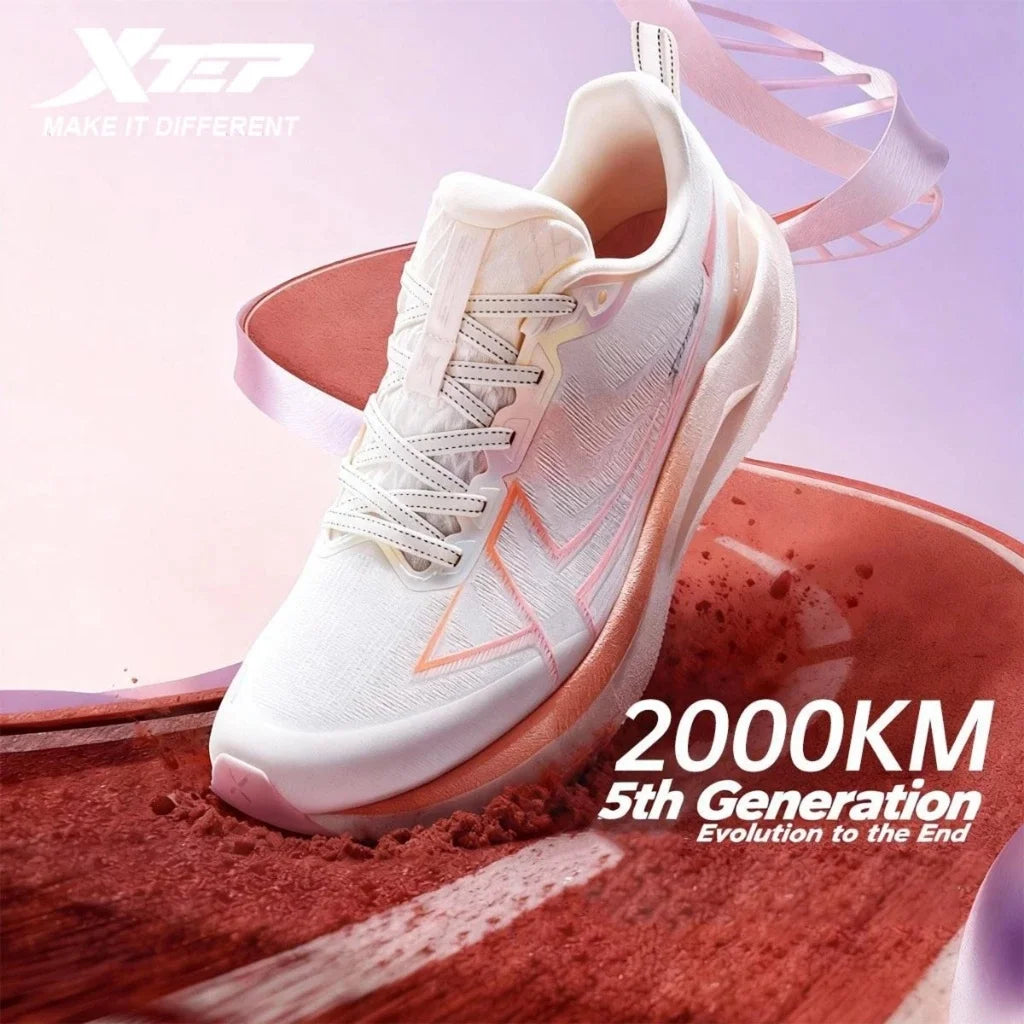 Xtep 2000km 5.0 Jogging Running Shoes For Women Cushion Fashion Color Durable Resistant Elasticity Sole Sneakers 874118110024