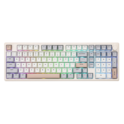 EPOMAKER Galaxy100 QMK/VIA 1800 ANSI Layout Aluminum Gasket Wired/BT5.0/2.4Ghz Mechanical Gaming Keyboard with 8000mAh Battery