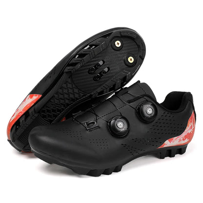Professional Men's Road Cycling Sneakers, Bike Shoes with SPD MTB Sole, Flat Racing Speed Trail Mountain Bicycle Footwear, Pedal Sports