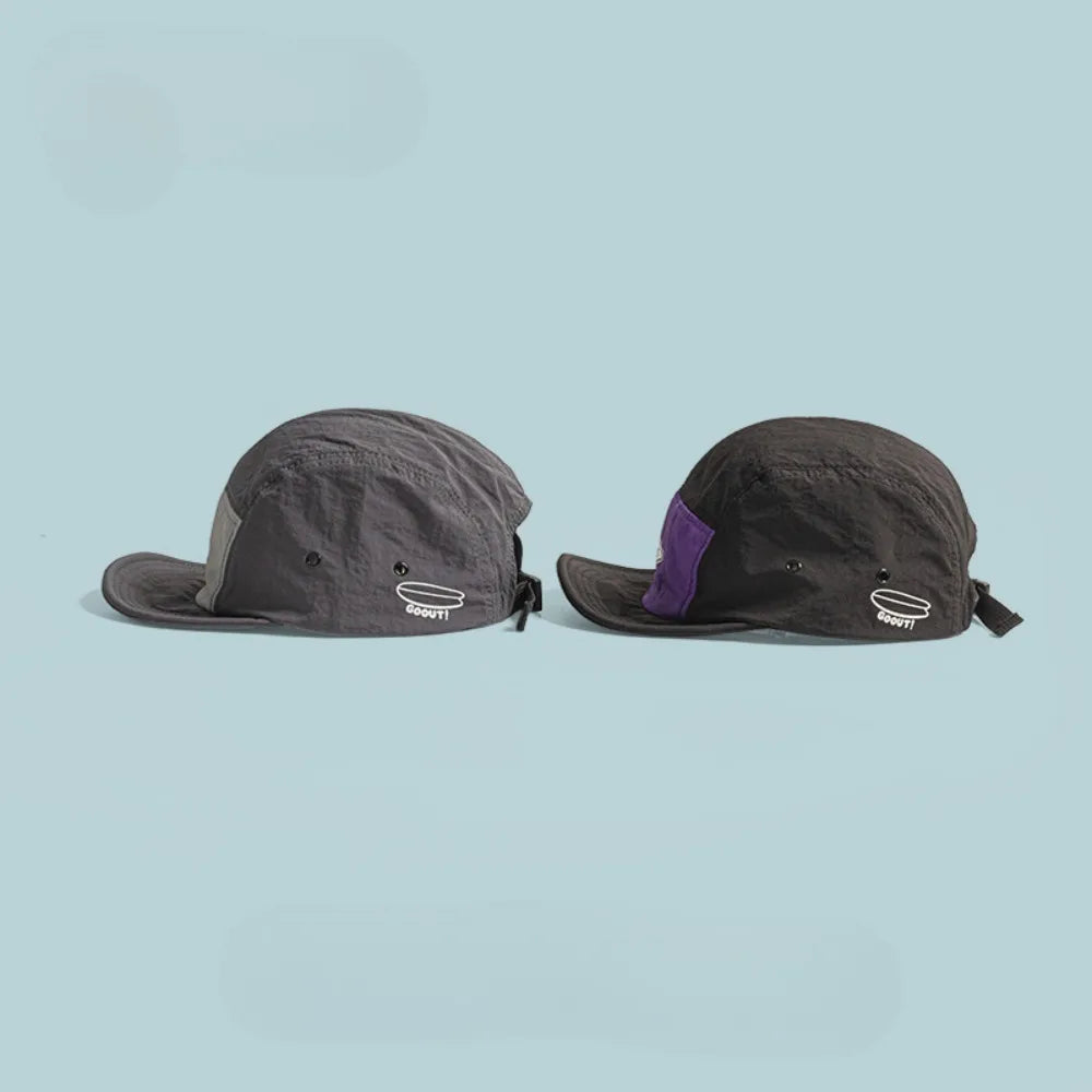 5 Panel Short Brim Embroidered Baseball Cap - Ladies' Sun Hat, Quick Dry Breathable Mesh, Lightweight, Stylish Versatile Cap