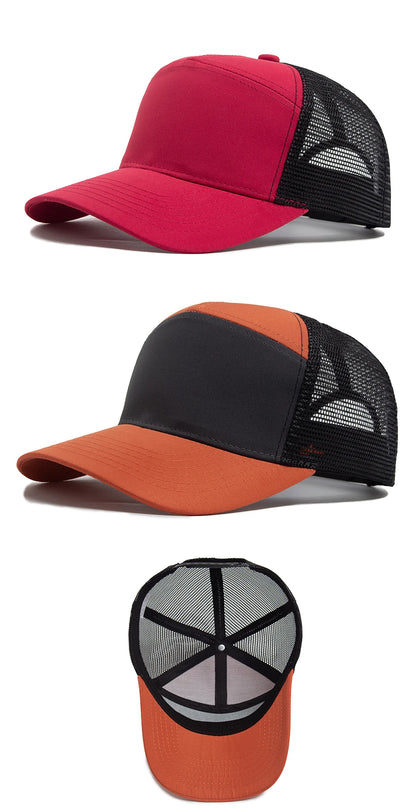 Casquette de baseball 7 panneaux d'été, casquettes en maille tendance hip-hop pour hommes, casquette de camionneur, visière, casquette à visière rigide, casquette snapback, pour femmes, unisexe, nouvelle marque tendance
