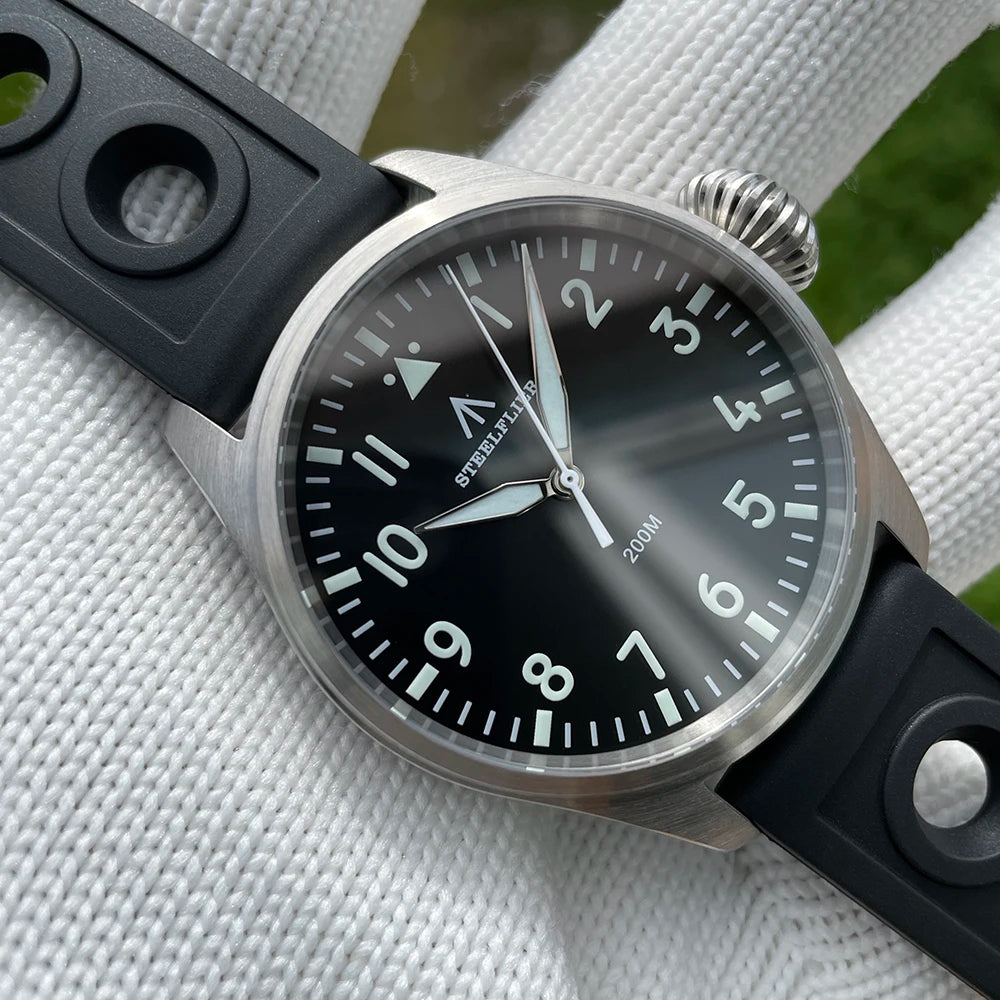 STEELFLIER Official SF743 Quartz Pilot VH31 Steel Strap Onion Crown 20Bar Waterproof Sapphire Crystal Luxury Dive Luminous Watch