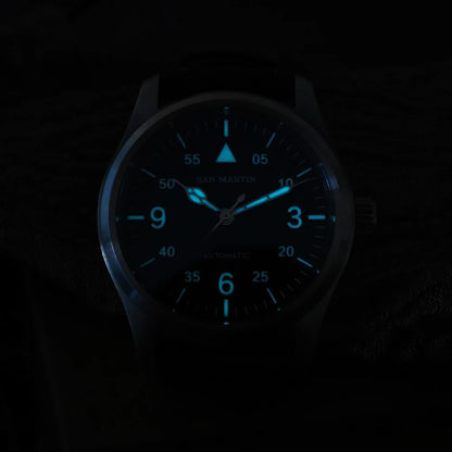 San Martin Men Pilot Watch 37mm Miyota 8215 Fashion Simple Style Military Automatic Mechanical Watches 100m Waterproof BGW-9