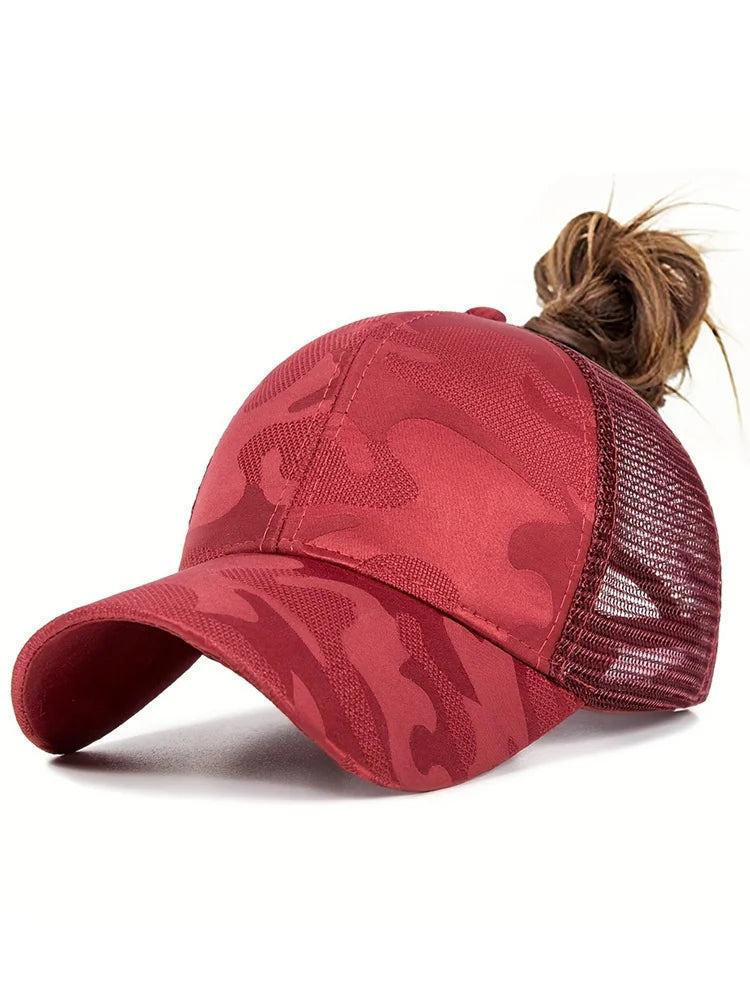Baseballkasketter til kvinder med hestehale, forår/sommer, solhat i netstof, løbekasket med snapback, justerbar til kvinder og piger, udendørs kasketter med skygge