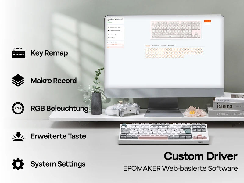 EPOMAKER TH87 ISO-DE Tenkeyless TKL Layout Gasket Wired/Bluetooth/2.4 GHz Wireless Mechanical Keyboard with RGB Backlight