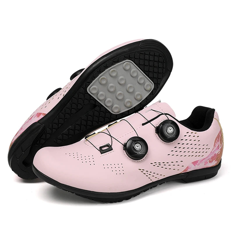 Professional Men's Road Cycling Sneakers, Bike Shoes with SPD MTB Sole, Flat Racing Speed Trail Mountain Bicycle Footwear, Pedal Sports