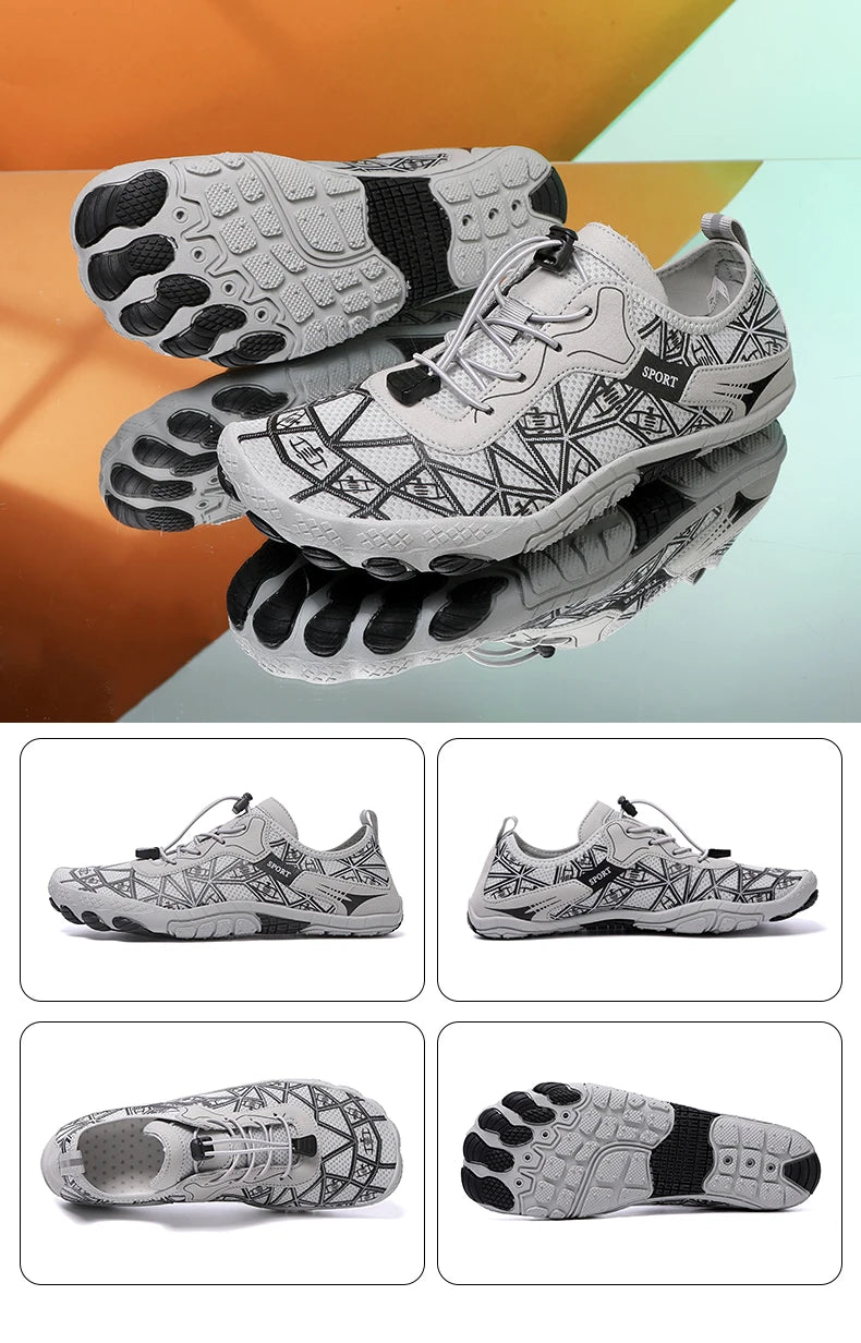 New Barefoot Wading Shoes Men and Women Mesh Quick-Drying Beach Shoes Outdoor Non-Slip Swimming Shoes Unisex Water Sports Shoes