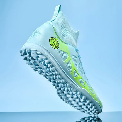 Professional Sports Football Shoes TF, Broken Nail Design, Durable Wear-Resisting Training Shoes for Teenagers, Adult High-Top Soccer Shoes