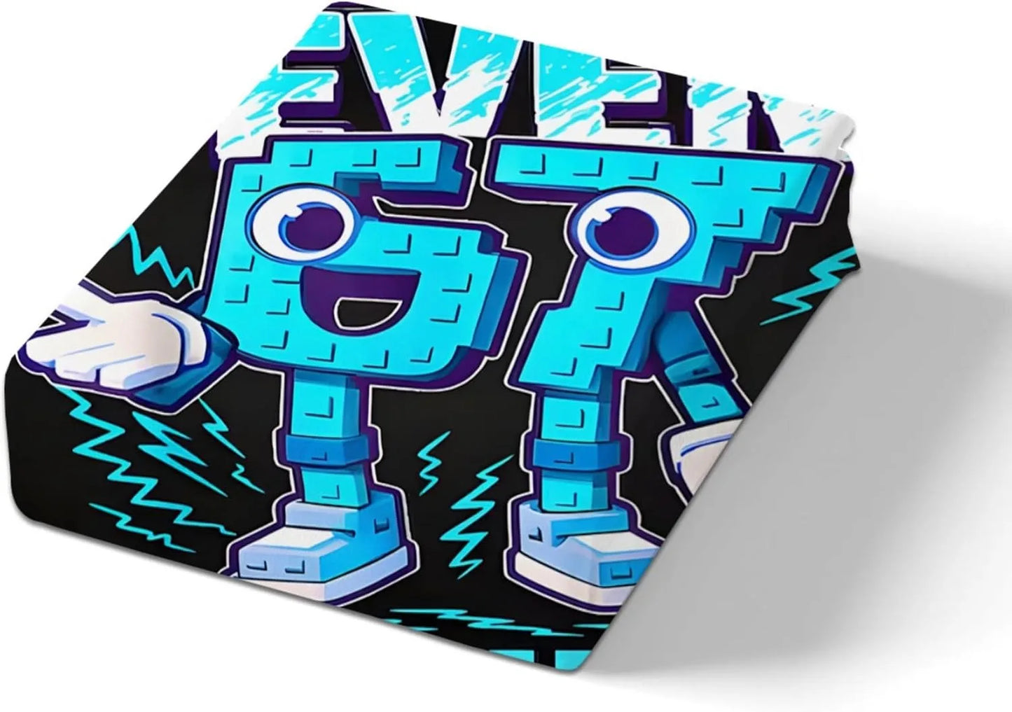 Set de lenjerie de pat Cartoon Print Six Seven 67, 2/3 piese, husă de pilotă și față de pernă pentru acasă, adolescenți și adulți, cadou pentru băieți și fete