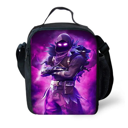 Isolierte F-FortniteS Hot-Game-Tasche für Kinder mit großem Fassungsvermögen – wiederverwendbare Thermo-Kühltasche/Lunchbox für Jungen, Mädchen, Schüler, Outdoor und Picknick