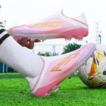 Men's Soccer Cleats Professional Football Boots Society Turf Breathable Mesh Youth Soccer Shoes Anti-Skid Male Sneakers Chuteira