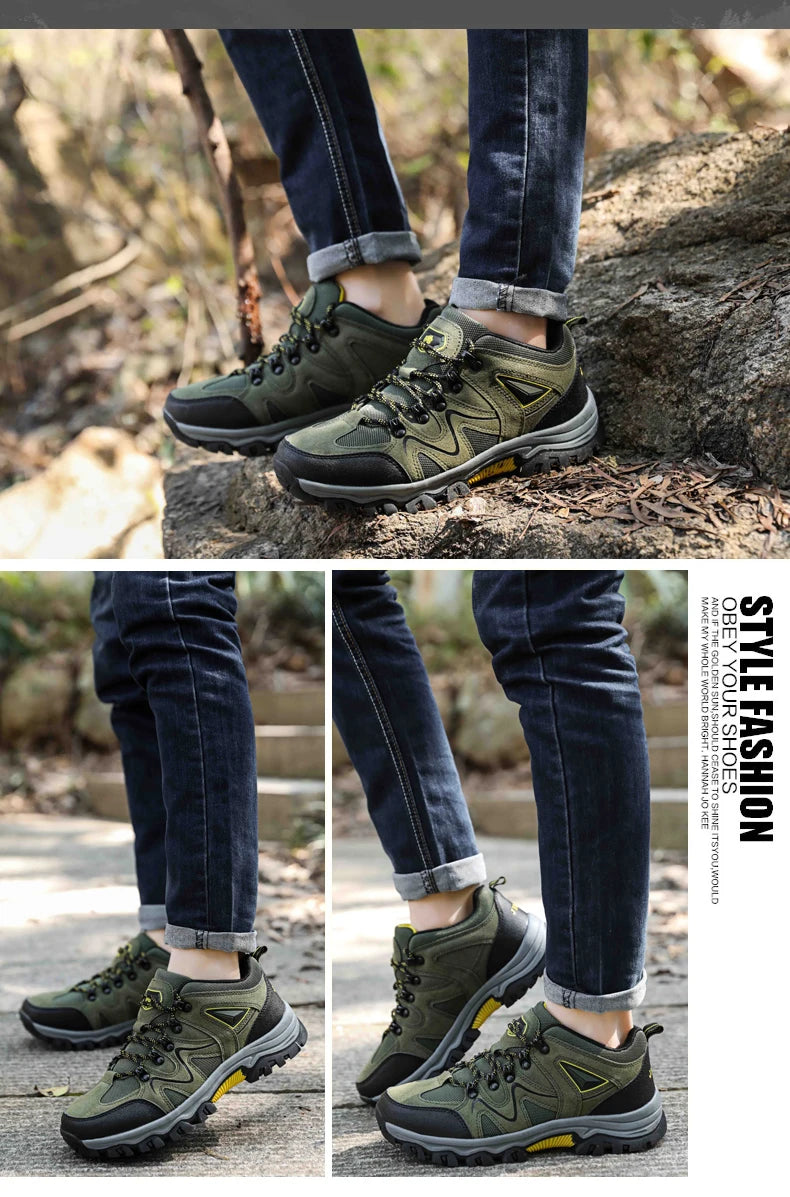 Men's Hiking Shoes All-Terrain Outdoor Sports Shoes Breathable Wear-Resistant Mesh Non-Slip Hiking Shoes Outdoor Cycling Shoes