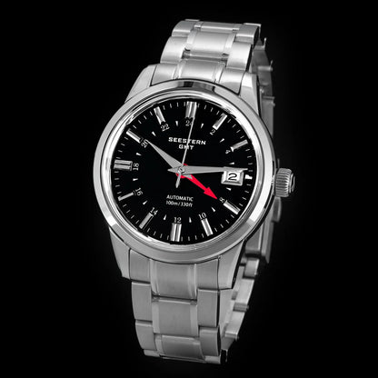 SEESTERN Men's Automatic Mechanical Wristwatch NH34 GMT Movement 10bar Waterproof Domed Sapphire Crystal Watch Limited S446 New