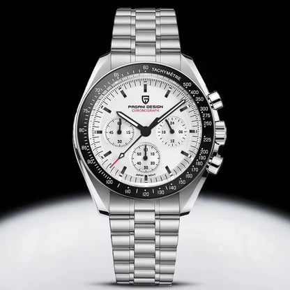 Montre pour homme PAGANI DESIGN (nouveau modèle V5 PD1701) – Chronographe sportif de type « Speed » à quartz, verre saphir avec traitement antireflet, étanche jusqu'à 100 mètres.