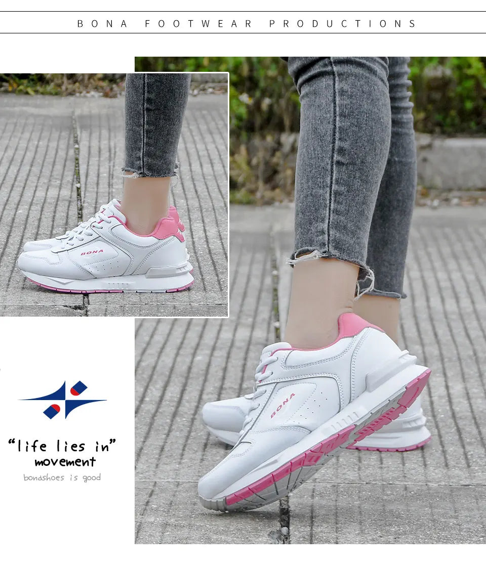 BONA 2023 New Designers Brand Classics Light Sneakers Women Fashion Running Shoes Casual Walking Footwear Ladies Comfort