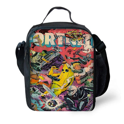 Isolierte Kinder-Thermotasche mit großem Fassungsvermögen für Jungen, Hot Game F-FortniteS, Mädchen, Schüler, Outdoor-Picknick, wiederverwendbare Kühltasche für das Mittagessen