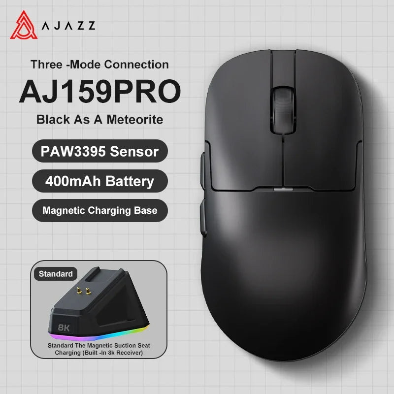 Ajazz AJ159 PRO/APEX Gaming Mouse 8000Hz Rebound Rate Paw3950 Color Screen Magnetic Stand AJ159P Office & Gaming