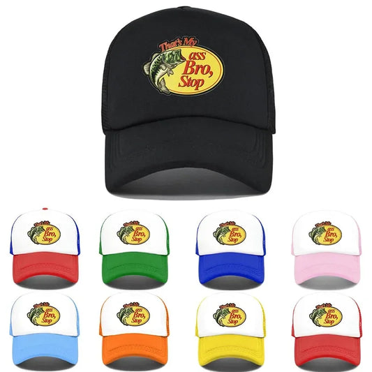 Thats My Ass Bro Stop Snapback Baseball Caps Custom Mesh Cap Men's Trucker Hat Hunting & Fishing Streetwear Dad Hat Dropshipping