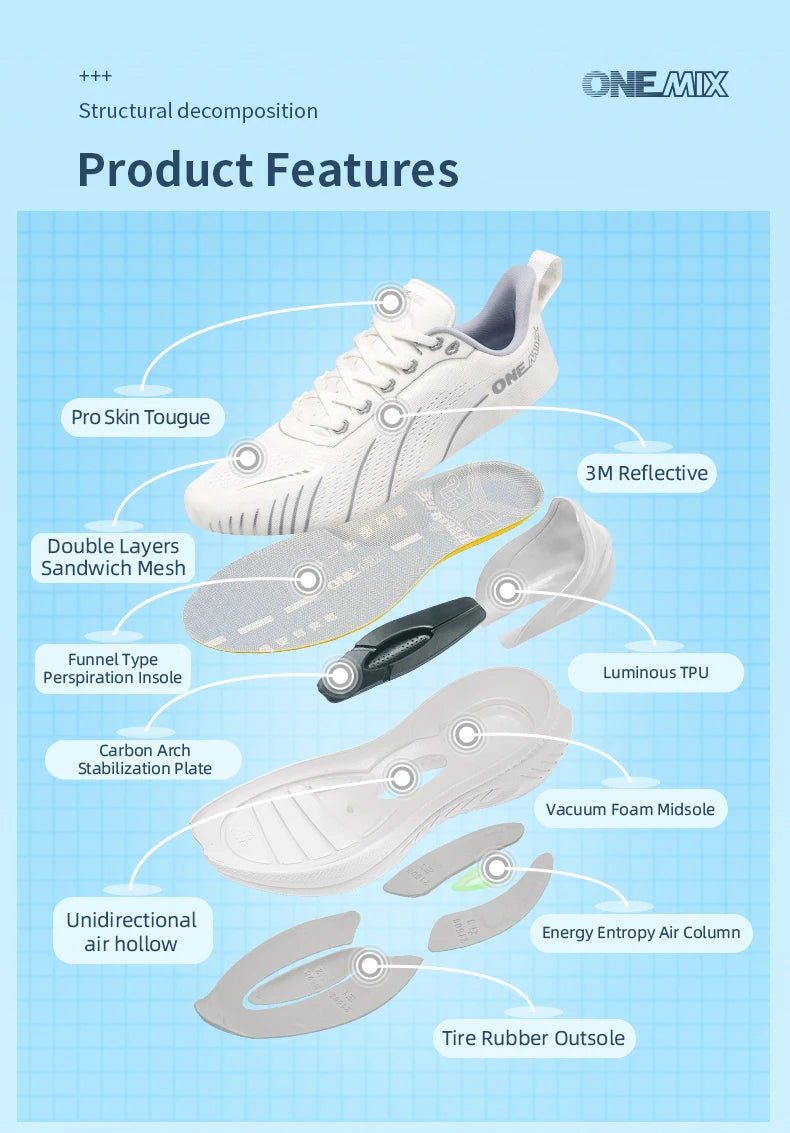 ONEMIX Women's Black Breathable Running Sneakers 2024 Designer Edition, Free Shipping, Pink Fashion Damping Sports Shoes