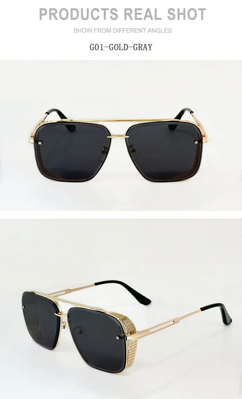 2025 Steampunk Sunglasses For Men Retro Square Punk Sunglasses Women Trendy Luxury Fashion Glasses Gafas De Sol Hombre Zonnebril