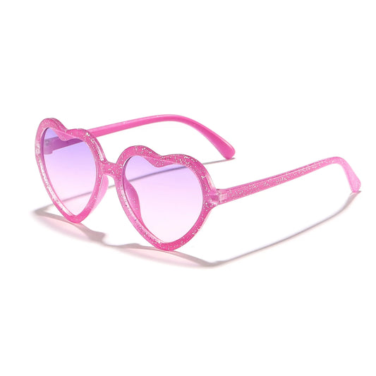 Stylish Kids rose pink Heart Sunglasses UV400 Protection Adjustable Frame for Boys Girls Baby Toddler 0-12 Years eyewear