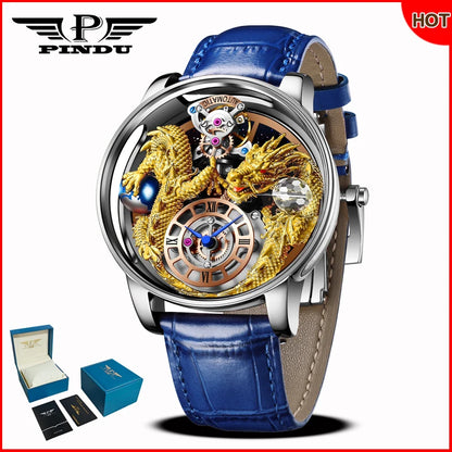 PINDU Design 2025 NEUE Herrenuhr Diamond Tourbillion Top-Marke Luxus Astronomia Quarzuhr für Herren Saphirglas wasserdichte Uhr