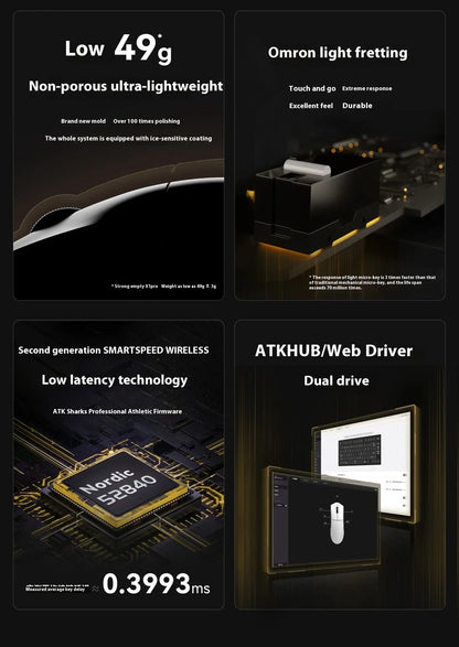 ATK Blazing Sky X1/X1V2 Mouse Gamer Wireless 8K Low Latency Lightweight FPS Liekong E-sports Gaming Mouse Custom Pc Accessories
